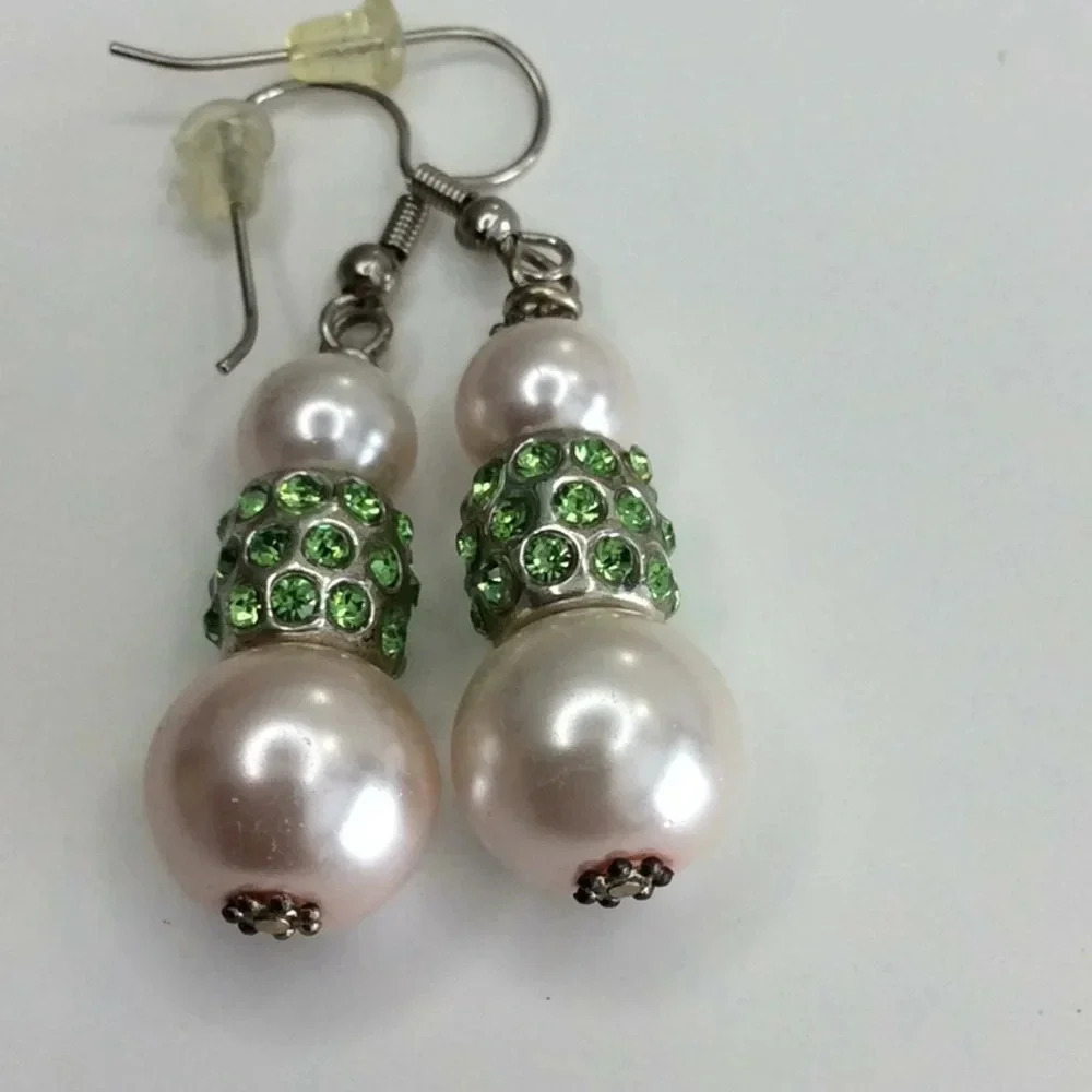 Handmade Pink & Green Custom Earrings